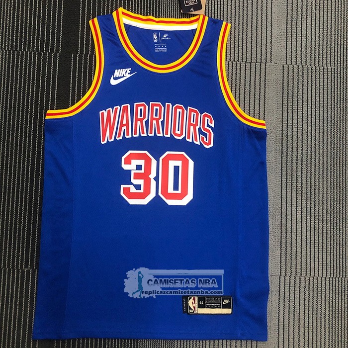 Camiseta Golden State Warriors Stephen Curry NO 30 75th Anniversary Azul